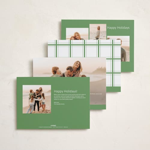This is a mint holiday photo cards with standard by Inkblot Design called duplicity printing on recycled smooth signature in standard