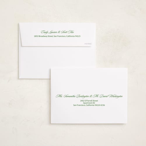 This is a mint holiday photo cards with standard by Inkblot Design called duplicity printing on recycled smooth signature in standard
