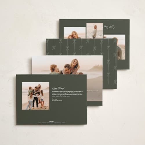 This is a juniper holiday photo cards with standard by Lisa McLean called vintage collage printing on recycled smooth signature in standard
