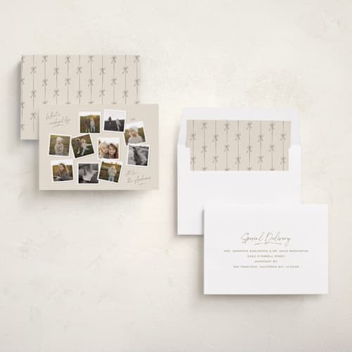 This is a cookie dough holiday photo cards with standard by Lisa McLean called vintage collage printing on recycled smooth signature in standard