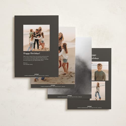 This is a wedding cake holiday photo cards with standard by Becky Nimoy called merry hand lettered script printing on recycled smooth signature in standard