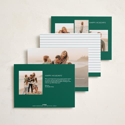 This is a pine holiday photo cards with standard by Jennifer Lew called classic home printing on recycled smooth signature in standard