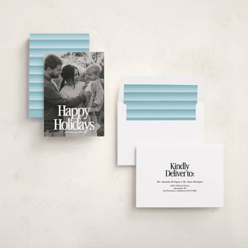 This is a snow holiday photo cards with standard by JoAnn Jinks called modern vintage printing on recycled smooth signature in standard