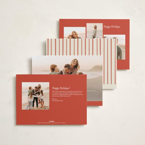 This is a cranberry holiday photo cards with standard by Ellen Schlegelmilch called sweetly framed printing on recycled smooth signature in standard