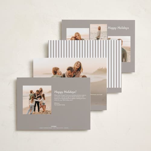 This is a snow holiday photo cards with standard by Wendy Chung called modern postcard printing on recycled smooth signature in standard