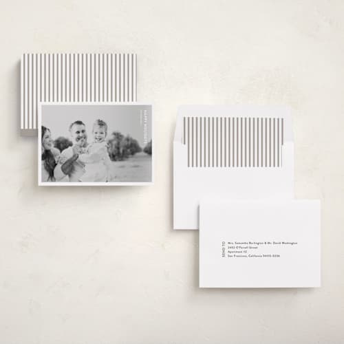 This is a snow holiday photo cards with standard by Wendy Chung called modern postcard printing on recycled smooth signature in standard