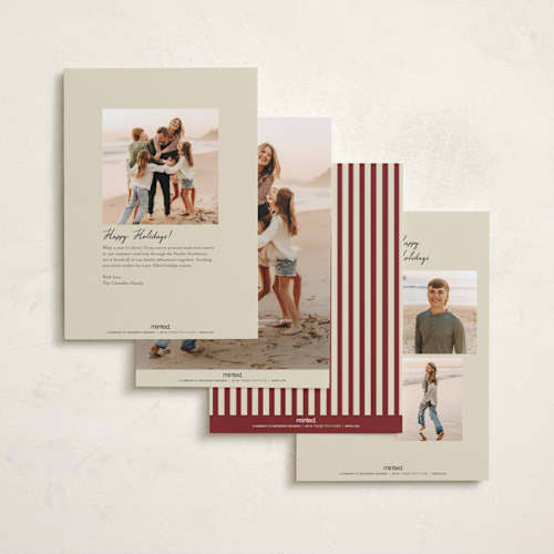 This is a berry holiday photo cards with standard by Maja Cunningham called vintage photo card printing on recycled smooth signature in standard