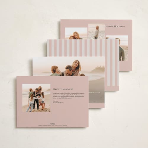 This is a berry holiday photo cards with standard by Kelly Schmidt called simple scalloped edge printing on recycled smooth signature in standard