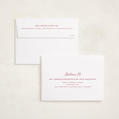 This is a berry holiday photo cards with standard by Kelly Schmidt called simple scalloped edge printing on recycled smooth signature in standard