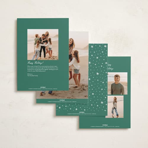 This is a icicle holiday photo cards with standard by Hooray Creative called very merry christmas printing on recycled smooth signature in standard
