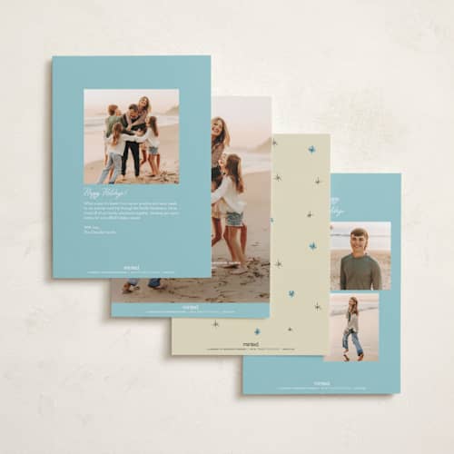 This is a wintermint holiday photo cards with standard by Helena Vitto called the stars printing on recycled smooth signature in standard