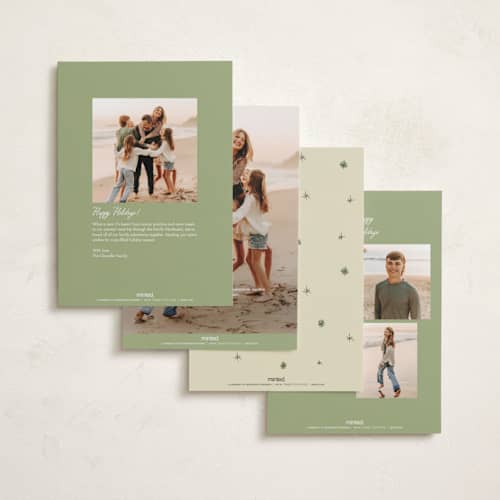 This is a balsam fir holiday photo cards with standard by Helena Vitto called the stars printing on recycled smooth signature in standard