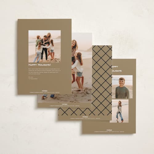 This is a charcoal holiday photo cards with standard by Leah Bisch called windowpane printing on recycled smooth signature in standard
