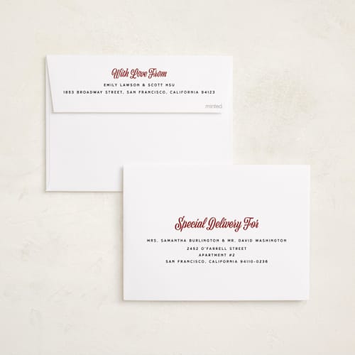 This is a eggnog holiday photo cards with standard by Amy Payne called holiday mailer printing on recycled smooth signature in standard