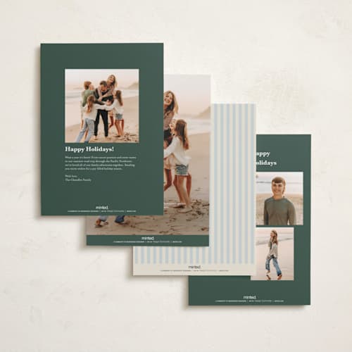 This is a boxwood holiday photo cards with standard by Kristie Kern called palmetto printing on recycled smooth signature in standard
