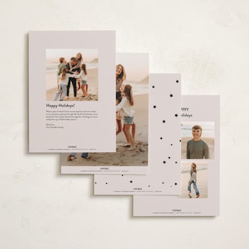 This is a blush holiday photo cards with standard by Iveta Angelova called messy & bright printing on recycled smooth signature in standard