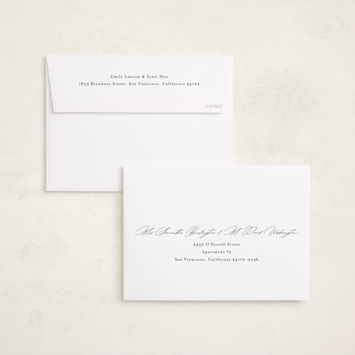 This is a snow holiday photo cards with standard by Stacey Meacham called minimal merry printing on recycled smooth signature in standard