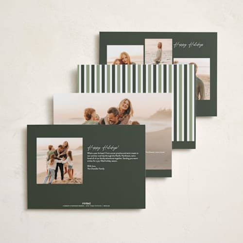This is a evergreen holiday photo cards with standard by Sara Hicks Malone called holiday home printing on recycled smooth signature in standard