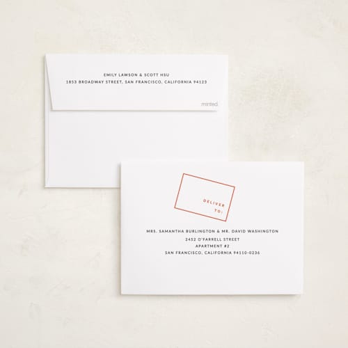 This is a persimmon holiday photo cards with standard by Sumak Studio called boxed printing on recycled smooth signature in standard