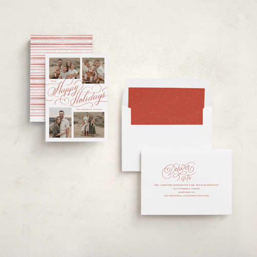 This is a snow holiday photo cards with standard by Kristen Smith called holiday wash printing on recycled smooth signature in standard