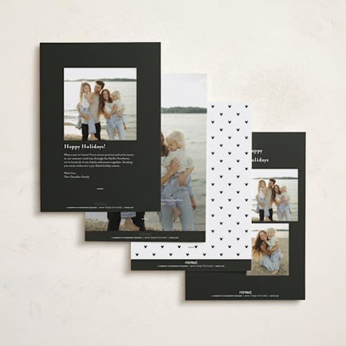 This is a snow holiday photo cards with standard by Angela Garrick called disney mickey mouse minimalist mickey printing on recycled smooth signature in standard