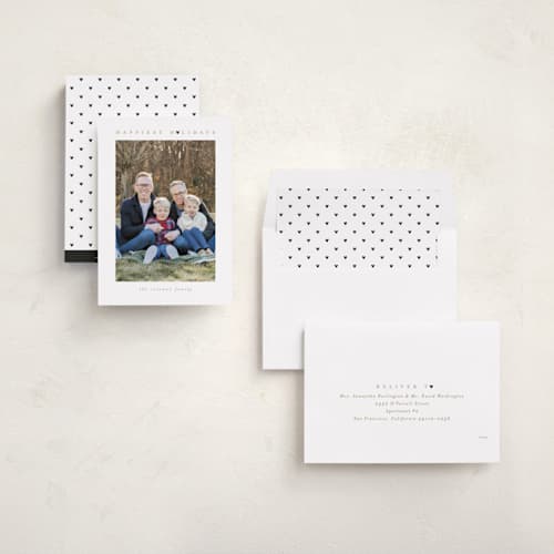 This is a snow holiday photo cards with standard by Angela Garrick called disney mickey mouse minimalist mickey printing on recycled smooth signature in standard
