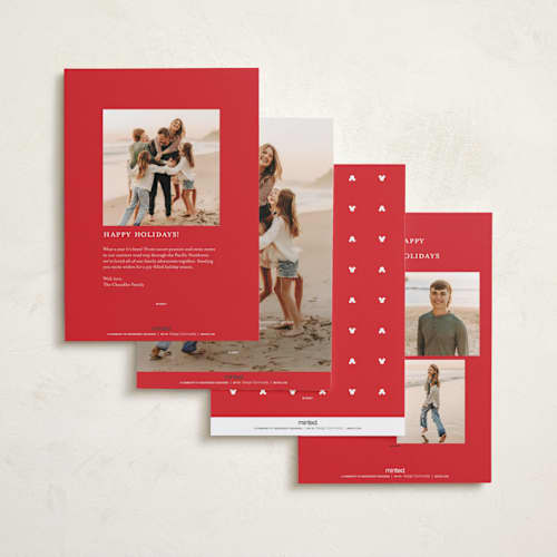 This is a cotton holiday photo cards with standard by Laura Hamm called mickey spirit printing on recycled smooth signature in standard