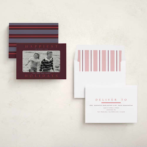 This is a sugarplum holiday photo cards with standard by Alston Foster called the happiest printing on recycled smooth signature in standard