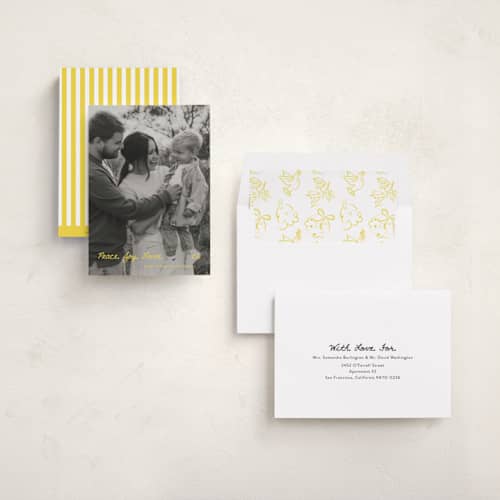 This is a halo holiday photo cards with standard by letterfix called essence printing on recycled smooth signature in standard
