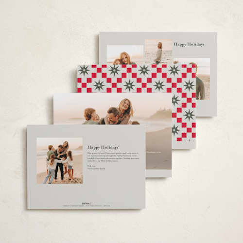 This is a coal holiday photo cards with standard by Jackie Crawford called holiday scripted corners printing on recycled smooth signature in standard