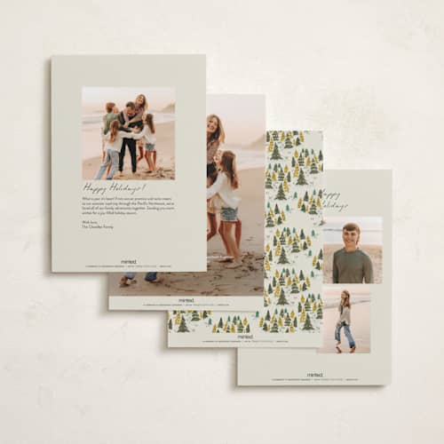 This is a jolly holiday photo cards with standard by Vera Lim called winter market printing on recycled smooth signature in standard