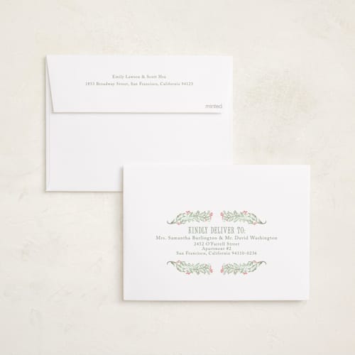 This is a garland holiday photo cards with standard by Petra Kern called ornamental printing on recycled smooth signature in standard