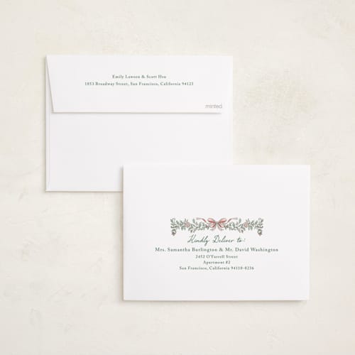 This is a winter rose holiday photo cards with standard by Petra Kern called delicata printing on recycled smooth signature in standard