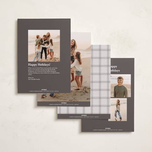 This is a snowflake holiday photo cards with standard by Hooray Creative called many merry moments printing on recycled smooth signature in standard