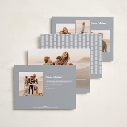 This is a mist holiday photo cards with standard by Sumak Studio called holiday ten printing on recycled smooth signature in standard