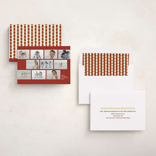 This is a santa holiday photo cards with standard by Sumak Studio called holiday ten printing on recycled smooth signature in standard