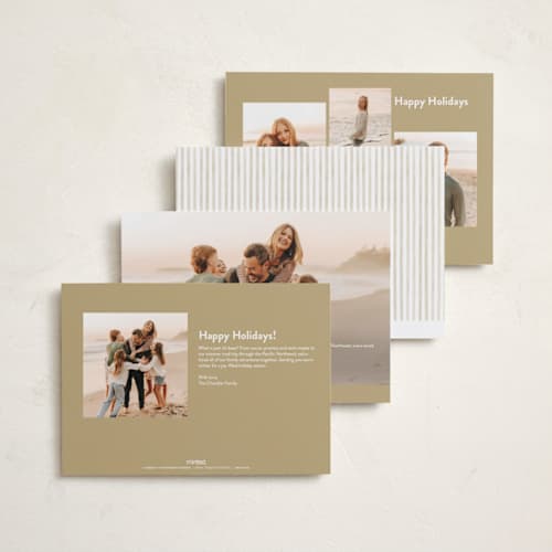This is a vanilla holiday photo cards with standard by Creo Study called vignette postcard printing on recycled smooth signature in standard