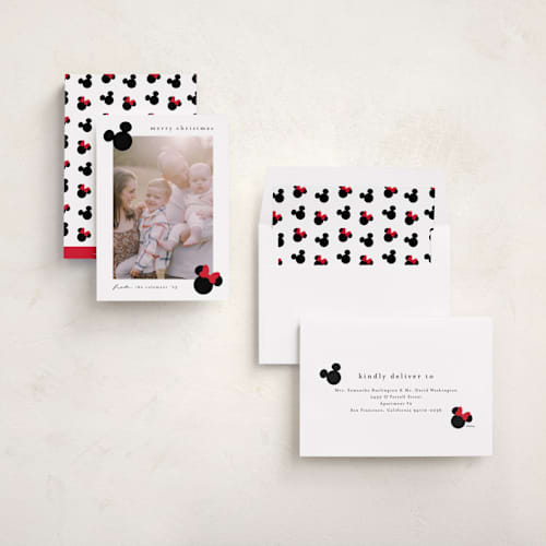 This is a cotton holiday photo cards with standard by Stacey Meacham called iconic printing on recycled smooth signature in standard