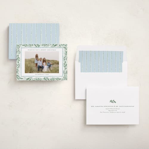 This is a wintergreen holiday photo cards with standard by Jennifer Wick called hyannis printing on recycled smooth signature in standard