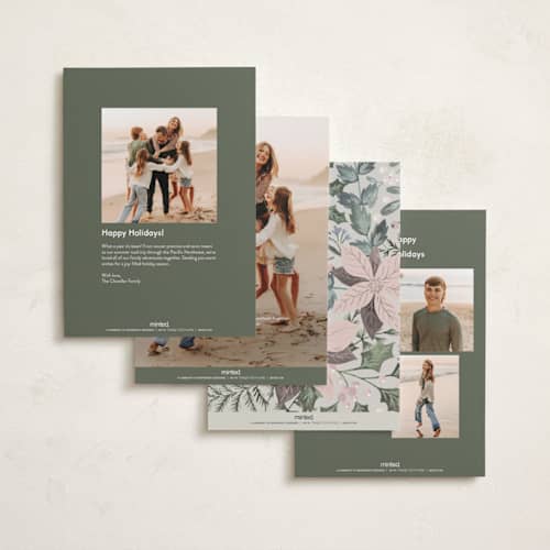 This is a fog holiday photo cards with standard by Alethea and Ruth called bold floral printing on recycled smooth signature in standard