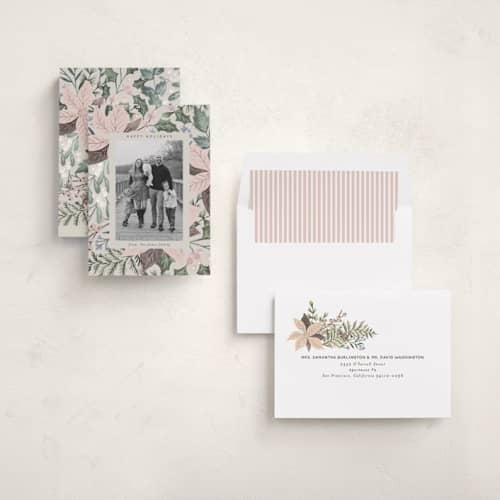 This is a fog holiday photo cards with standard by Alethea and Ruth called bold floral printing on recycled smooth signature in standard