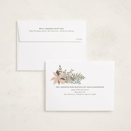 This is a fog holiday photo cards with standard by Alethea and Ruth called bold floral printing on recycled smooth signature in standard