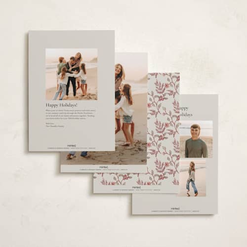 This is a cherry holiday photo cards with standard by Elly called a winter gathering printing on recycled smooth signature in standard