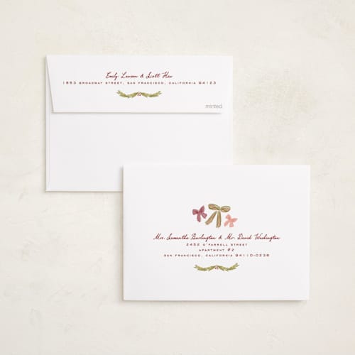This is a mulberry holiday photo cards with standard by Sarah Rosenthal called tetbury garland printing on recycled smooth signature in standard