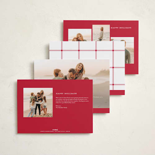 This is a tinsel holiday photo cards with standard by Pink House Press called mr. and mrs. printing on recycled smooth signature in standard
