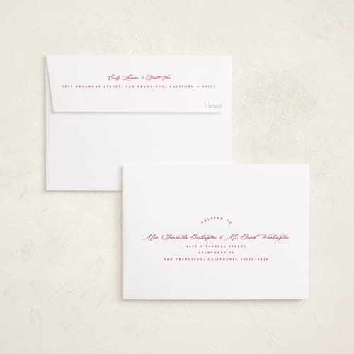 This is a tinsel holiday photo cards with standard by Pink House Press called mr. and mrs. printing on recycled smooth signature in standard