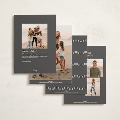 This is a snow holiday photo cards with standard by Nicole Walsh called scenic printing on recycled smooth signature in standard