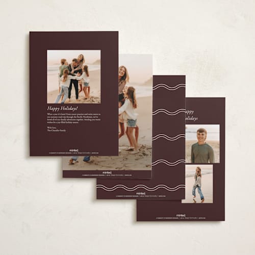 This is a merlot holiday photo cards with standard by Nicole Walsh called scenic printing on recycled smooth signature in standard