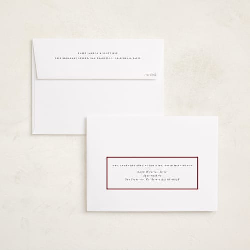 This is a cranberry holiday photo cards with standard by Diana Pinnell called five moments printing on recycled smooth signature in standard