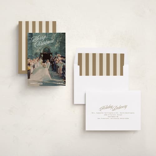 This is a snow holiday photo cards with standard by Kristie Kern called pomeroy printing on recycled smooth signature in standard
